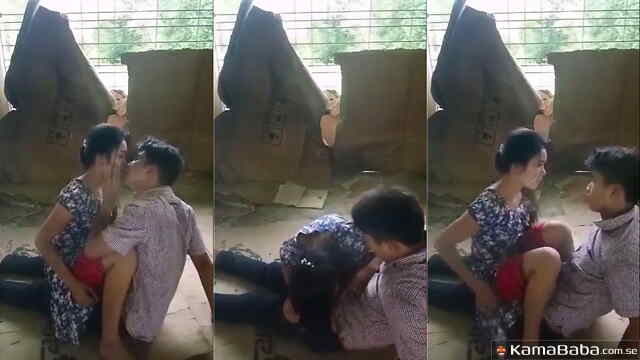 Nepali Leaked MMS: Amateur Girl Dominates BF in Abandoned Building